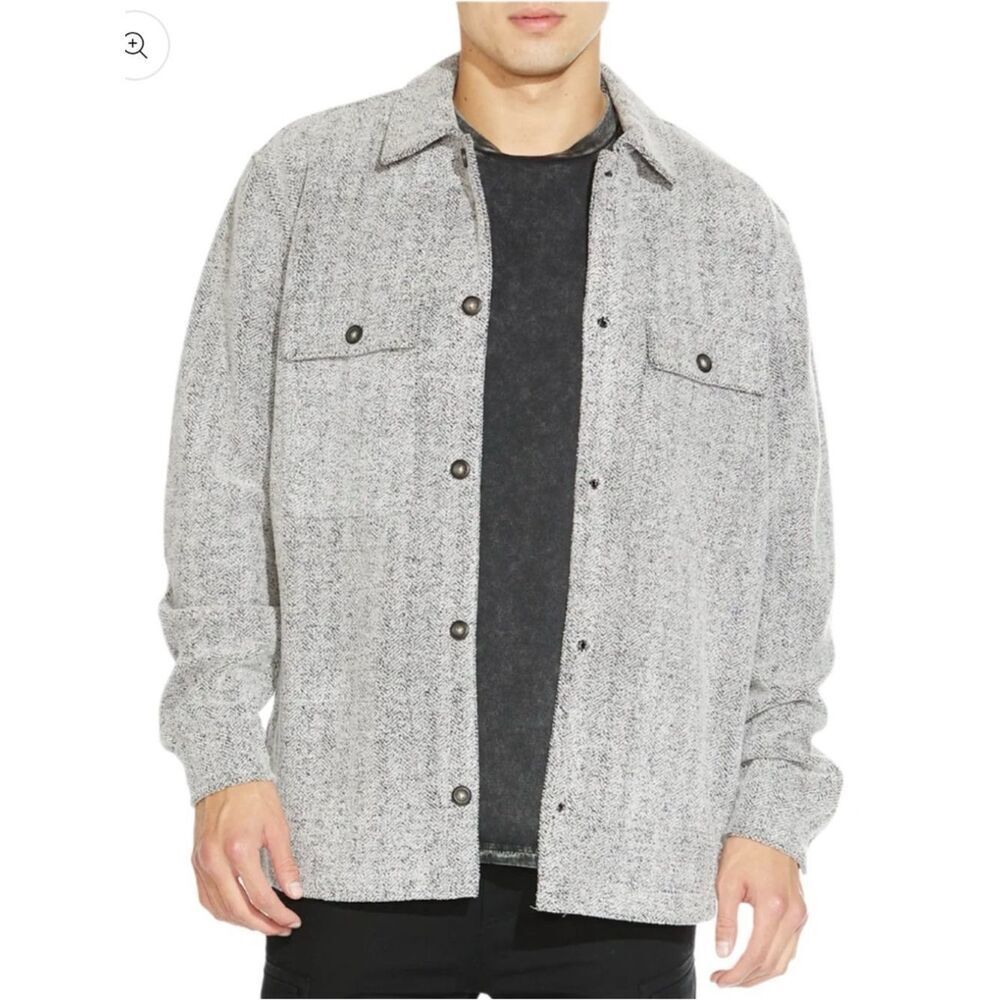 Civil Society Relaxed Durbin Knit Shirt Jacket - Heather Charcoal Sz L